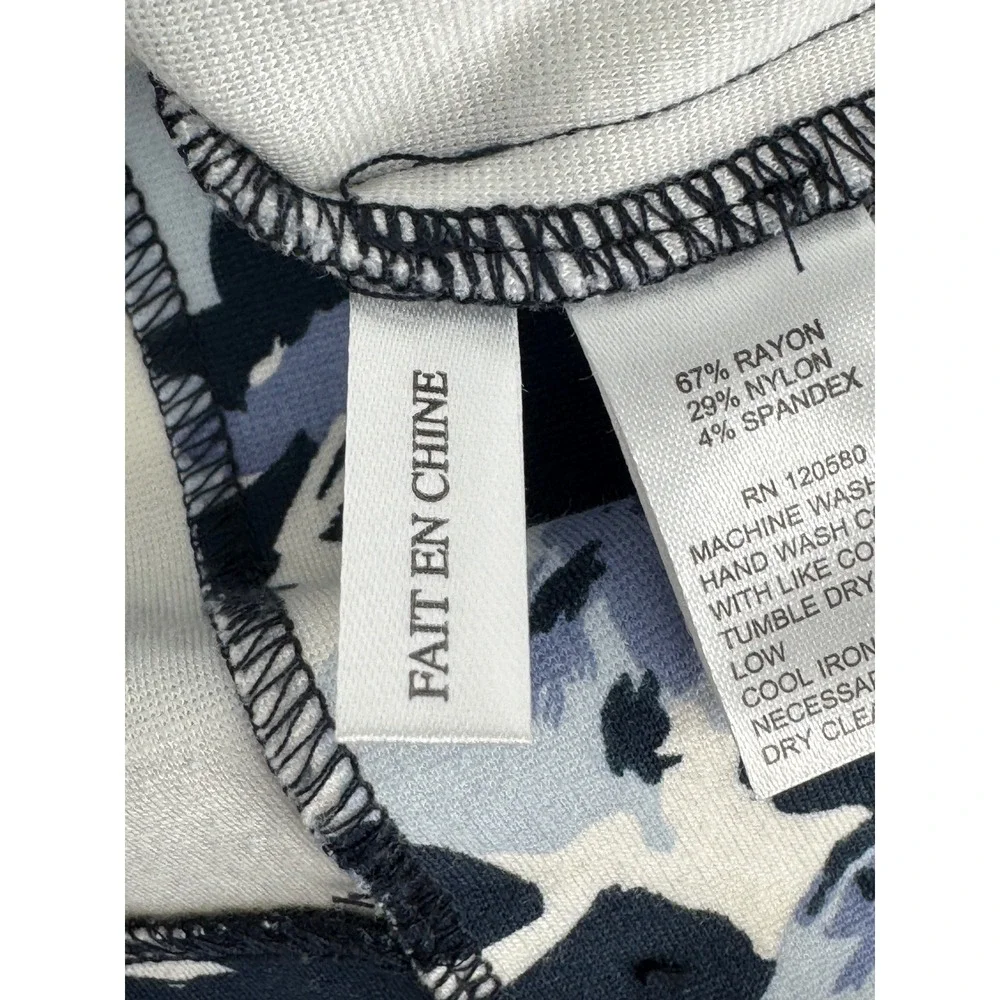 Amanda + Chelsea Womens Blue Floral Pencil Skirt Sz 10 Stretch Knee Length